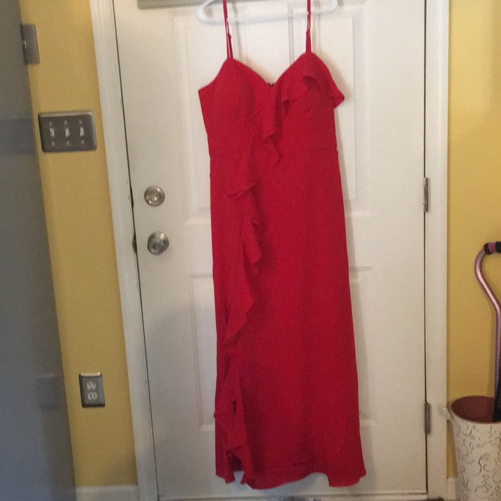 Red Maxi lined dress